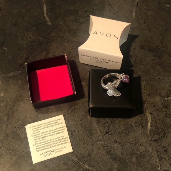 ✨ Purple Peace Amethyst Open Butterfly Ring 6 - Picture 2 of 5